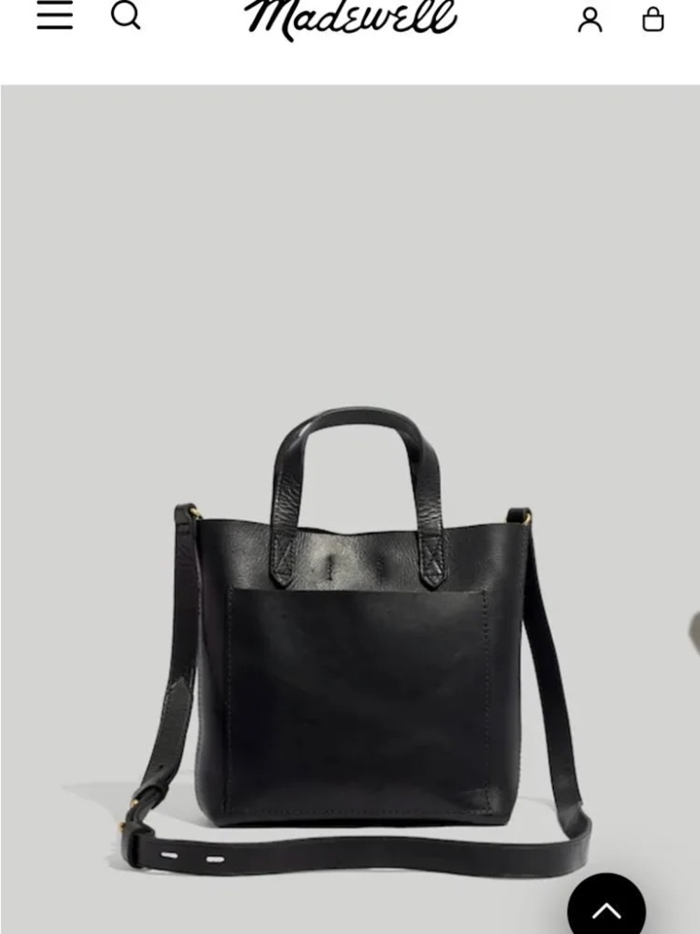 Madewell Zip-Top Transport Crossbody, Small, black leather